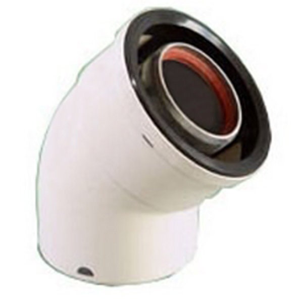Rinnai DSFBEND Drysoft Flue Pipe Elbows - Pair of 45 Degree Plastic Bends - White - DSFBEND