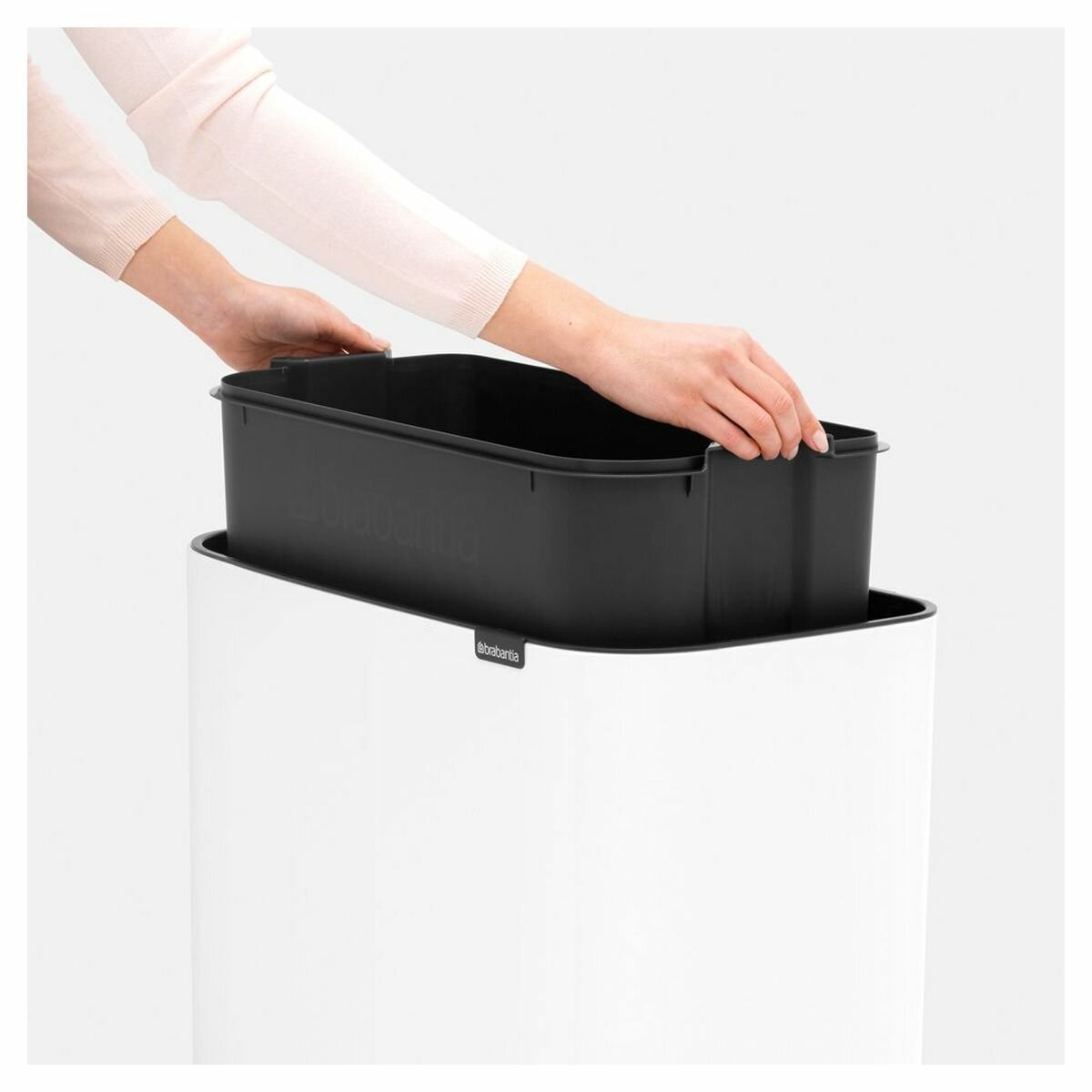 Brabantia Bo Touch 36L waste bin - soft touch opening, removable inner bucket, white - 01900