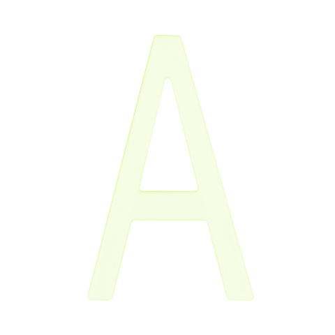 Sandleford 90mm Glow in Dark Acrylic Letter A - Green - Durable Signage - SuperSaverAU - view 1