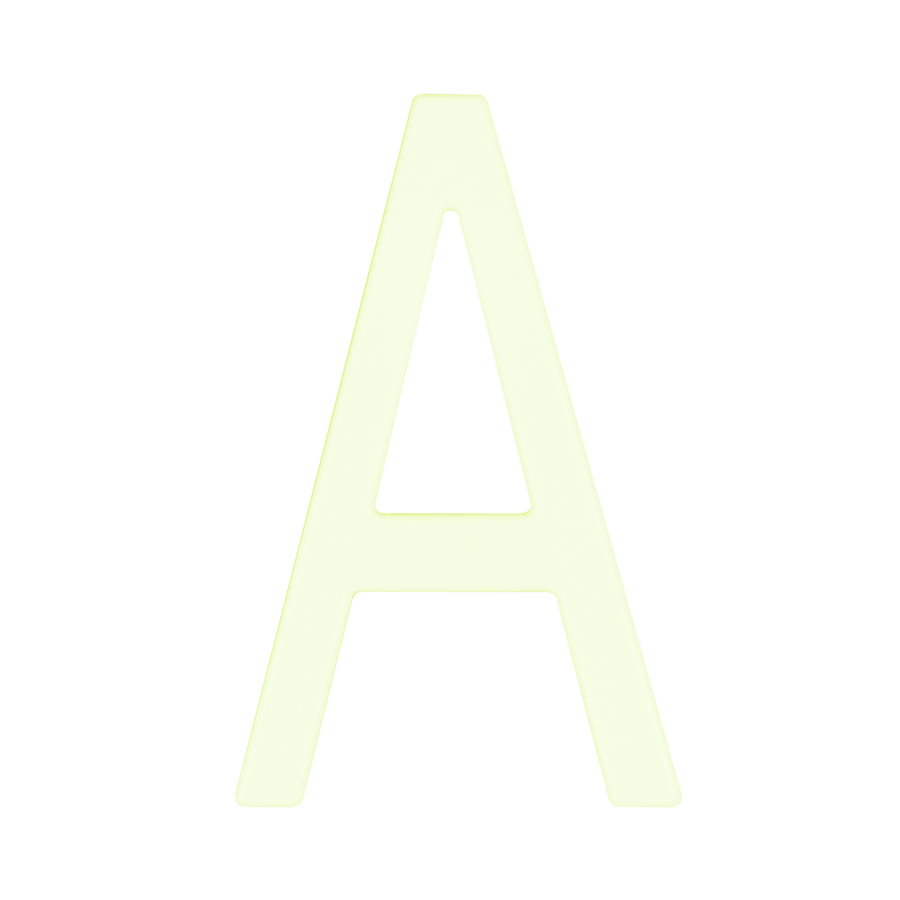 Sandleford 90mm Glow in Dark Acrylic Letter A - Green - Durable Signage - SuperSaverAU - view 1