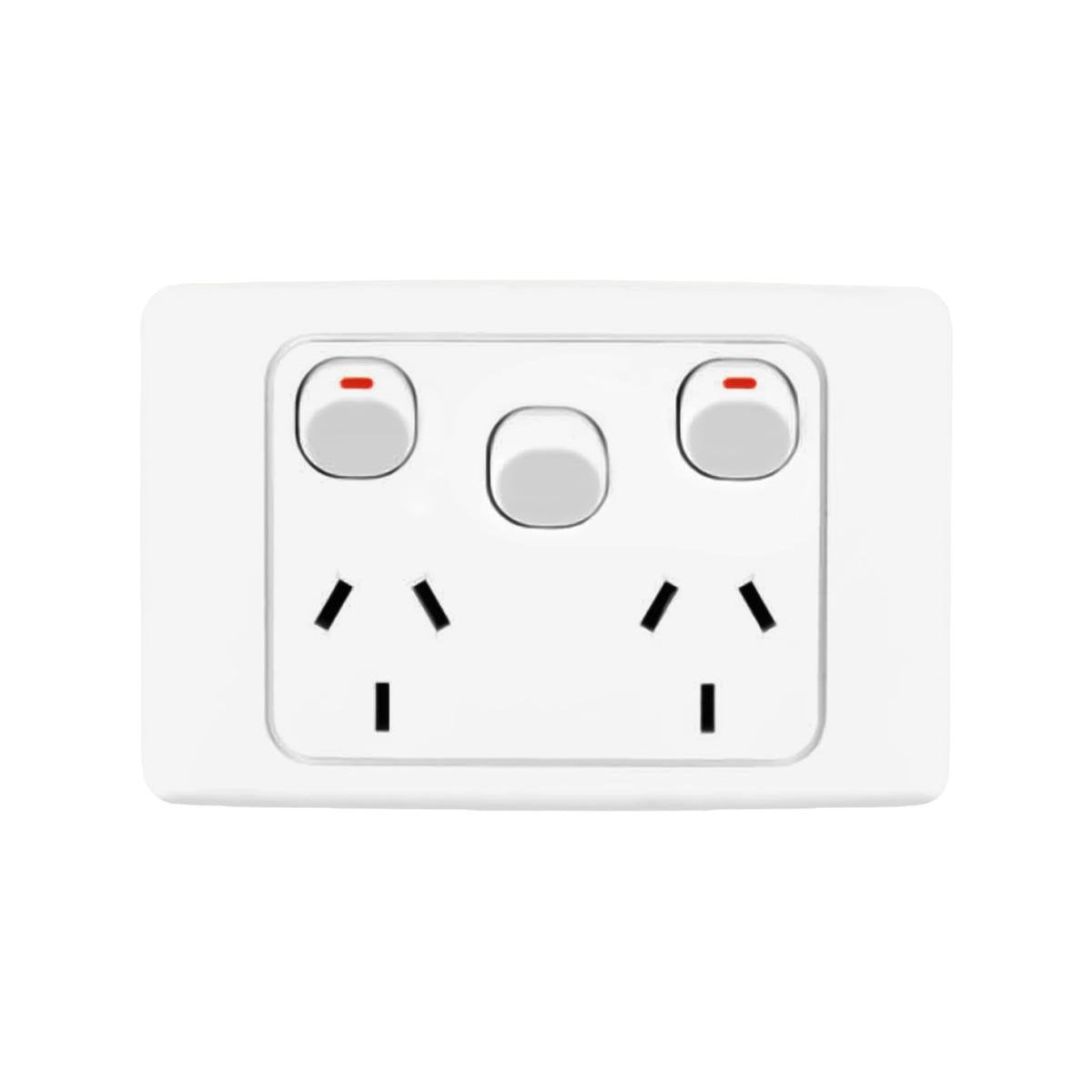 Deta Double Power Point - 250V - Polycarbonate - Extra Switch - SuperSaverAU - view 1