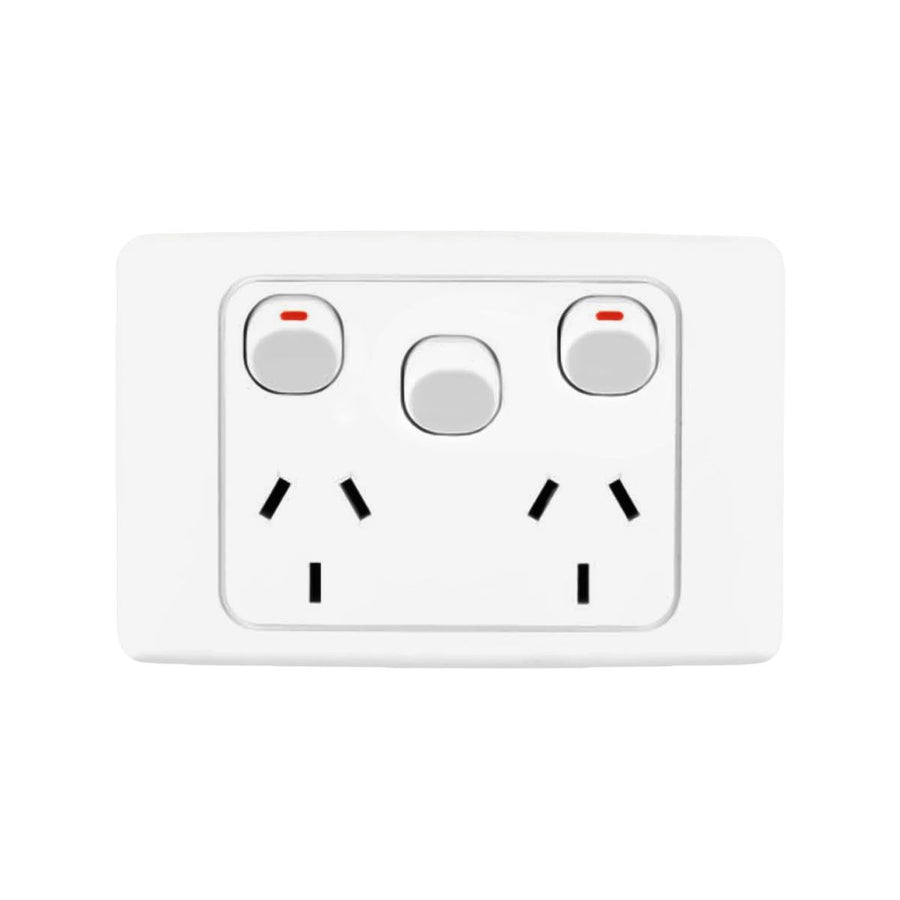 Deta Double Power Point - 250V - Polycarbonate - Extra Switch - SuperSaverAU - view 1