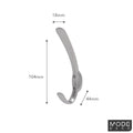 Mode Brushed Nickel Single Hat and Coat Hook - 17mm x 115mm x 45mm - Silver - SuperSaverAU - view 3