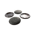 Surface Gard 72mm Brown Round Steel Carpet Base Castor Cups - 4 Pack