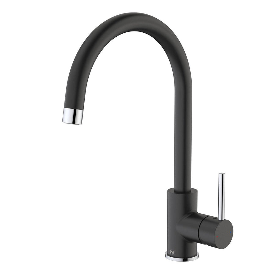 Dorf Matte Black Obsidian Sink Mixer - 110mm x 360mm x 210mm - Lead-Free Brass - Easy Installation - SuperSaverAU - view 1