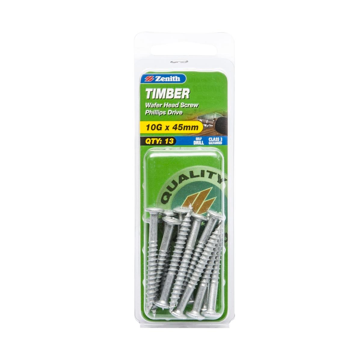 Zenith Timber Screws 10g x 45mm Galvanised Steel Low Profile Finish - SuperSaverAU - view 1