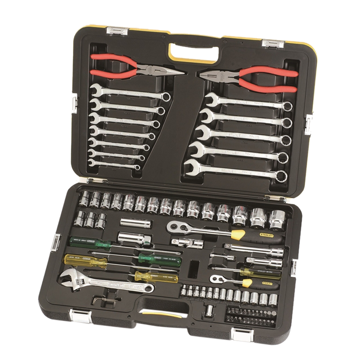 Stanley 87 Piece Metric Tool Kit - Steel/Aluminium - Silver Metallic - SuperSaverAU - view 1