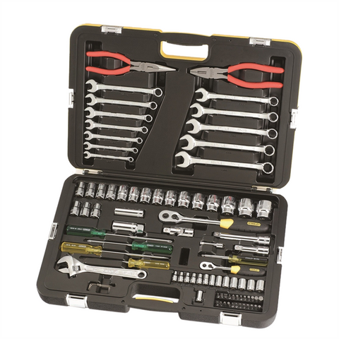Stanley 87 Piece Metric Tool Kit - Steel/Aluminium - Silver Metallic - SuperSaverAU - view 1