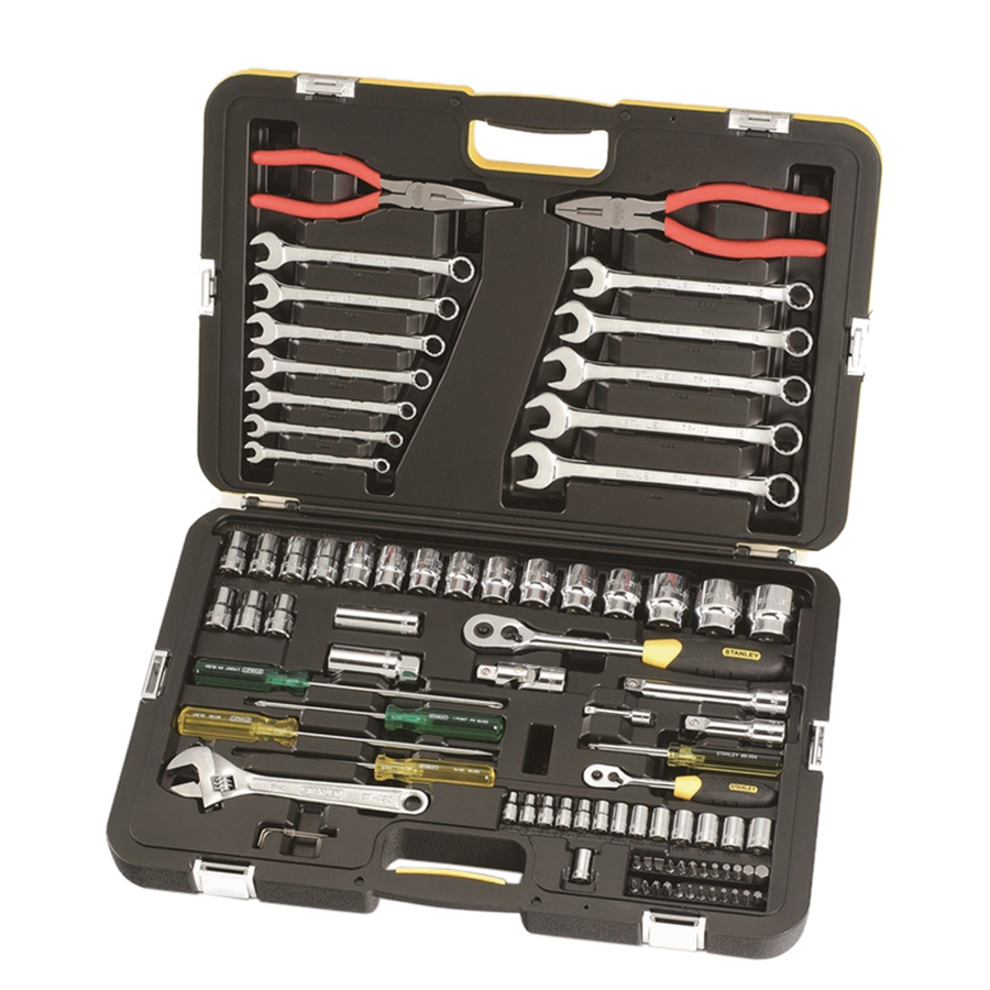 Stanley 87 Piece Metric Tool Kit - Steel/Aluminium - Silver Metallic - SuperSaverAU - view 1