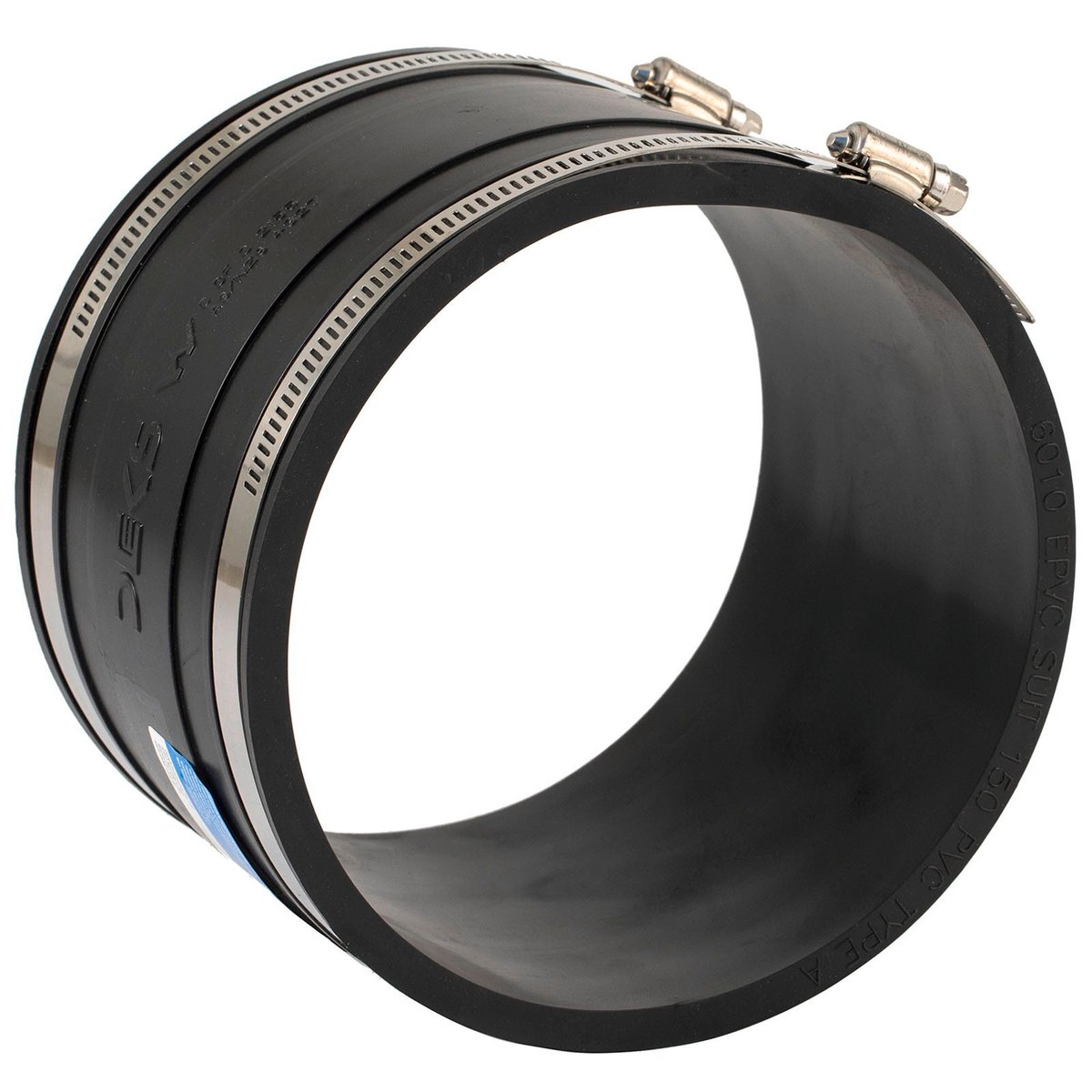 DEKS 150mm PVC to PVC Coupling Joiner - Black - 2 Clamps - WaterMark Approved - SuperSaverAU - view 3