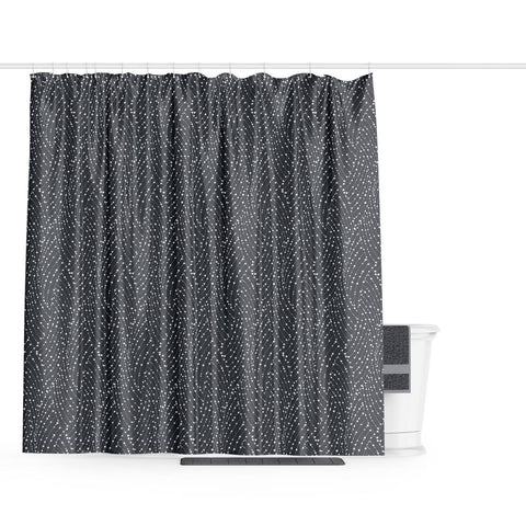 Barelli Long Drop Midnight Mist Polyester Shower Curtain 210 x 180cm 12 Rings