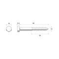 Zenith M10 x 90mm Hot Dip Galvanised Hex Head Coach Screw - Coarse Thread