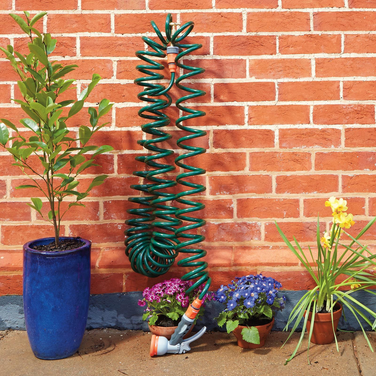 Pope 8mm x 15m Spiral Hose Set, Polyurethane Kink & UV Resistant Garden Hose