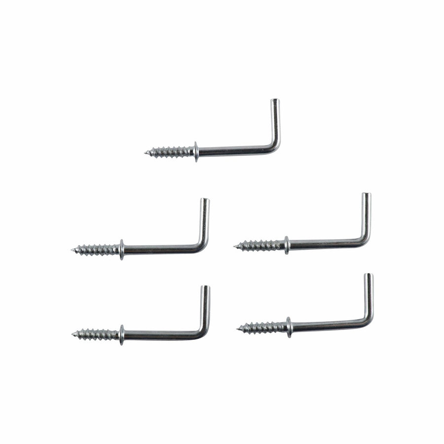 Everhang 50mm Zinc Steel Square Hooks 5 Pack Silver