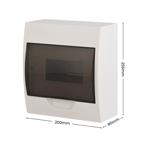 DETA 8 Module Surface Mounted Switchboard White ABS