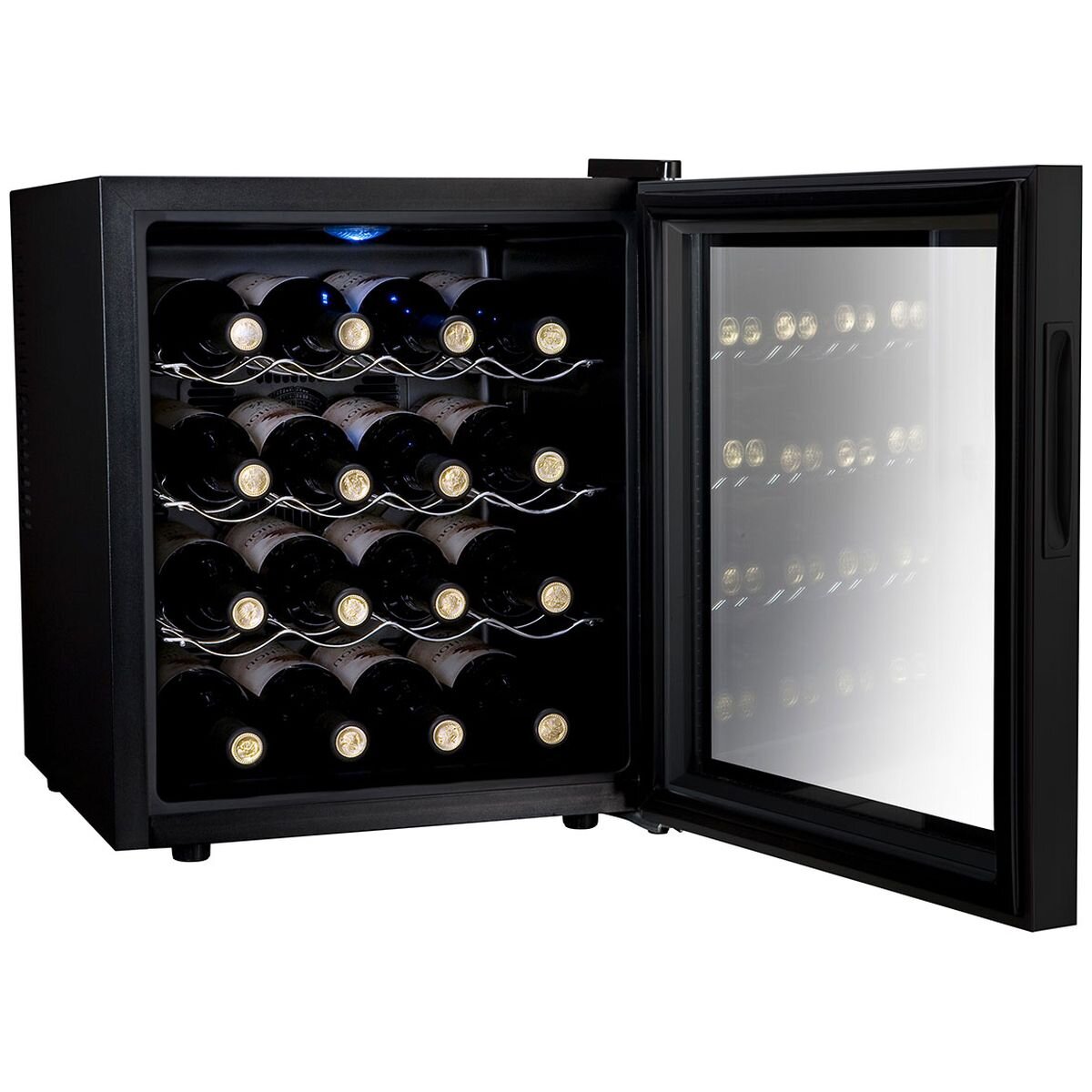 Little Cave 16 Bottle Single Zone Thermoelectric Wine Cooler - Black Cabinet, Touch Control - LCT16SB