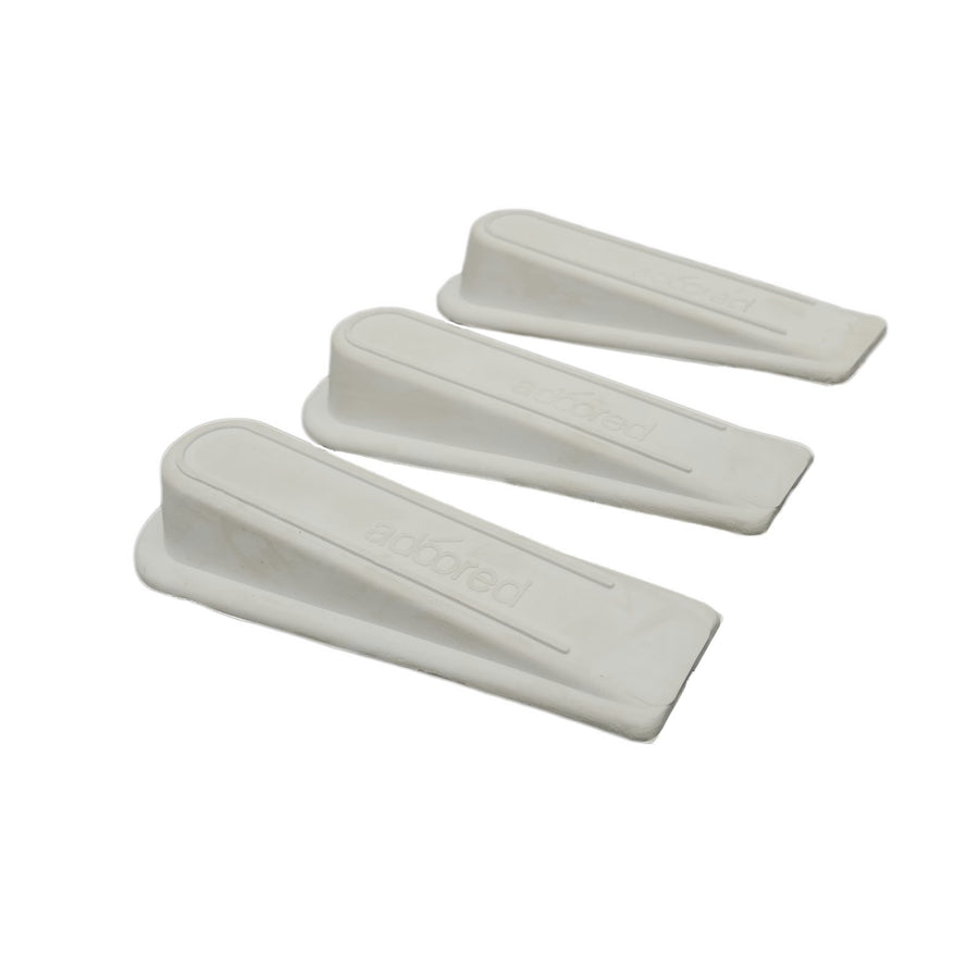 Adoored White Rubber Door Wedge - 3 Pack Door Stop, Weather Resistant