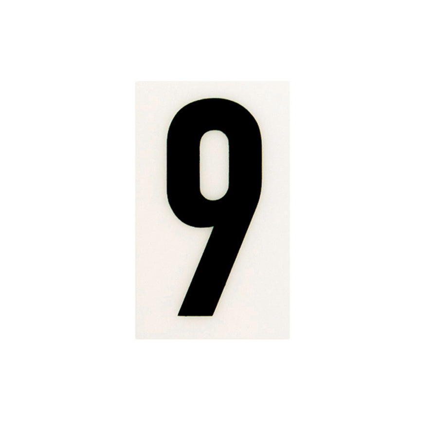 Sandleford 85mm White Self Adhesive House Number 9 Polycarbonate Gloss Weather Resistant