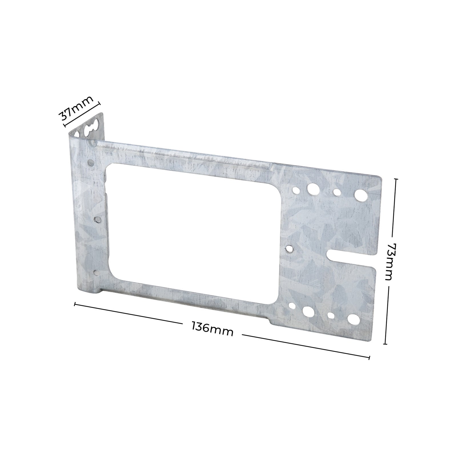 DETA Mounted Stud Bracket 136mm x 73mm Galvanised Steel for Powerpoints & Switches