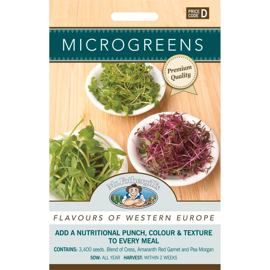 Mr Fothergill Microgreens Flavours of West Europe Seeds 2 Weeks Growth - SuperSaverAU - view 1