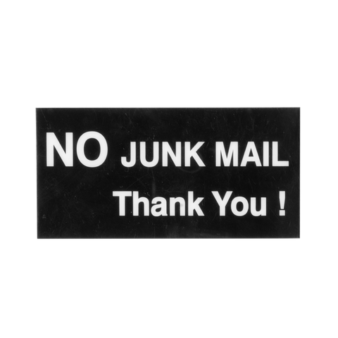 Sandleford 100 x 50mm No Junk Mail Thank You Adhesive Sign White