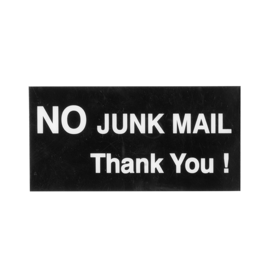 Sandleford No Junk Mail Thank You Adhesive Sign - 100 x 50mm - White - SuperSaverAU - view 1