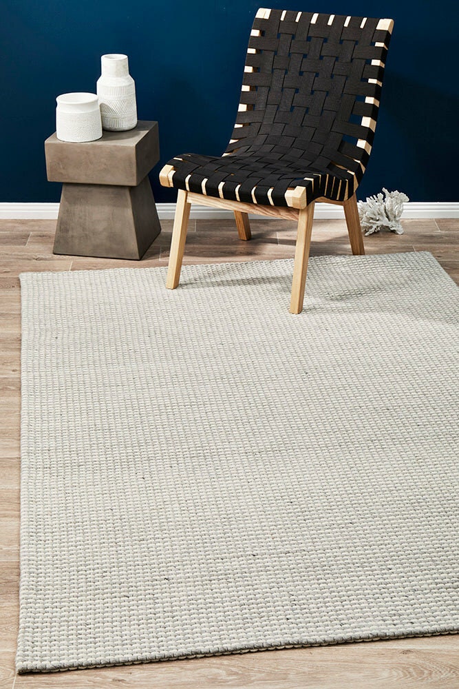 Rug Culture Studio Extra Large Felted Wool Rug 320x230cm - Silver - Hand Woven - STUD320SIL320X230