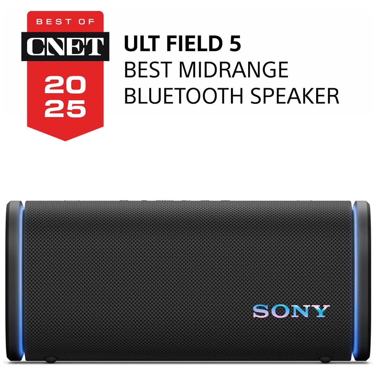 Sony ULT Field 5 portable Bluetooth speaker in black - IP67, 25-hour battery, party light - SRSULT50B