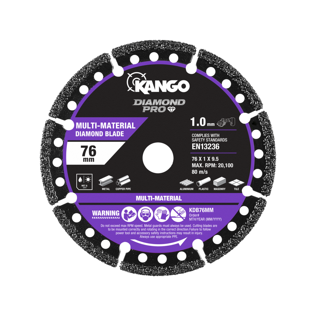 Kango 76mm Multi Material Diamond Blade - Compatible with Ryobi, AEG, WORX - Durable Cutting Tool - SuperSaverAU - view 2