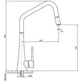 Armando Vicario Tink Pull Out Kitchen Mixer Tap - White, 4 Star WELS, Side Lever - TINKD-W