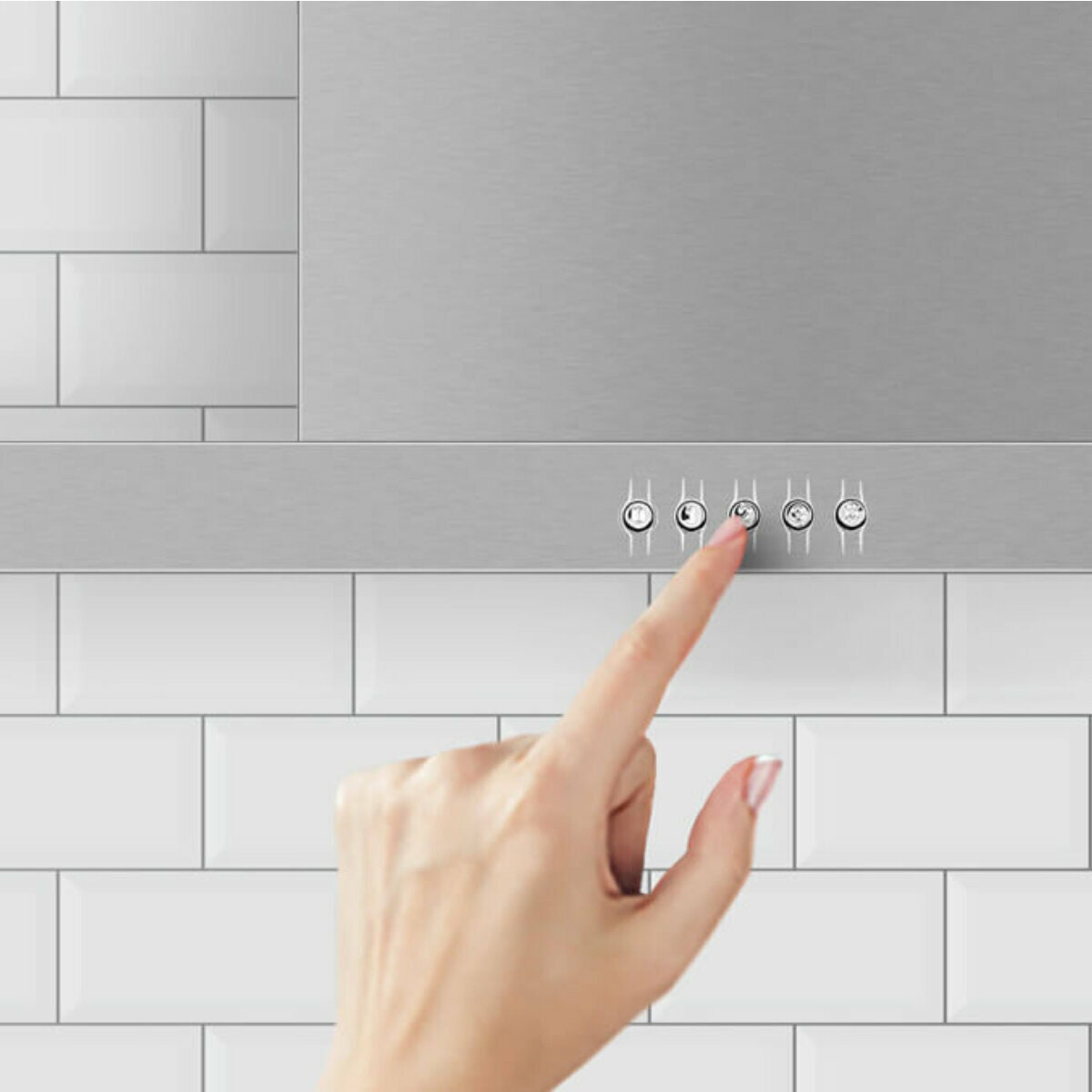 Haier 60cm canopy rangehood - stainless steel, 3 fan speeds, push-button control, LED lighting - HC60BLX1