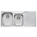 Oliveri Diaz 1 and 3/4 Bowl Topmount Sink - Right Hand Drainer, 3 Tapholes - DZ111-3TH