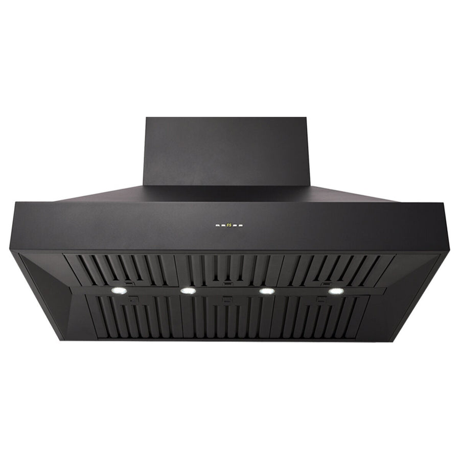 Schweigen 120cm Wall Mounted BBQ Rangehood - Black, 3000m³/h, 4 Speeds, Touch Controls - CL8912BSP2KIT
