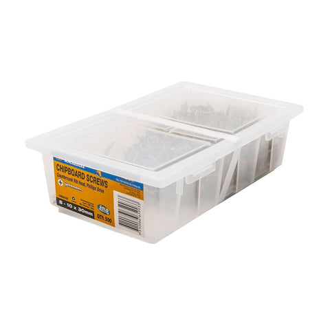 Zenith 8 Chipboard Screws - 10 x 30mm - Countersunk Rib Head - 500 Pack - Gold - SuperSaverAU - view 1