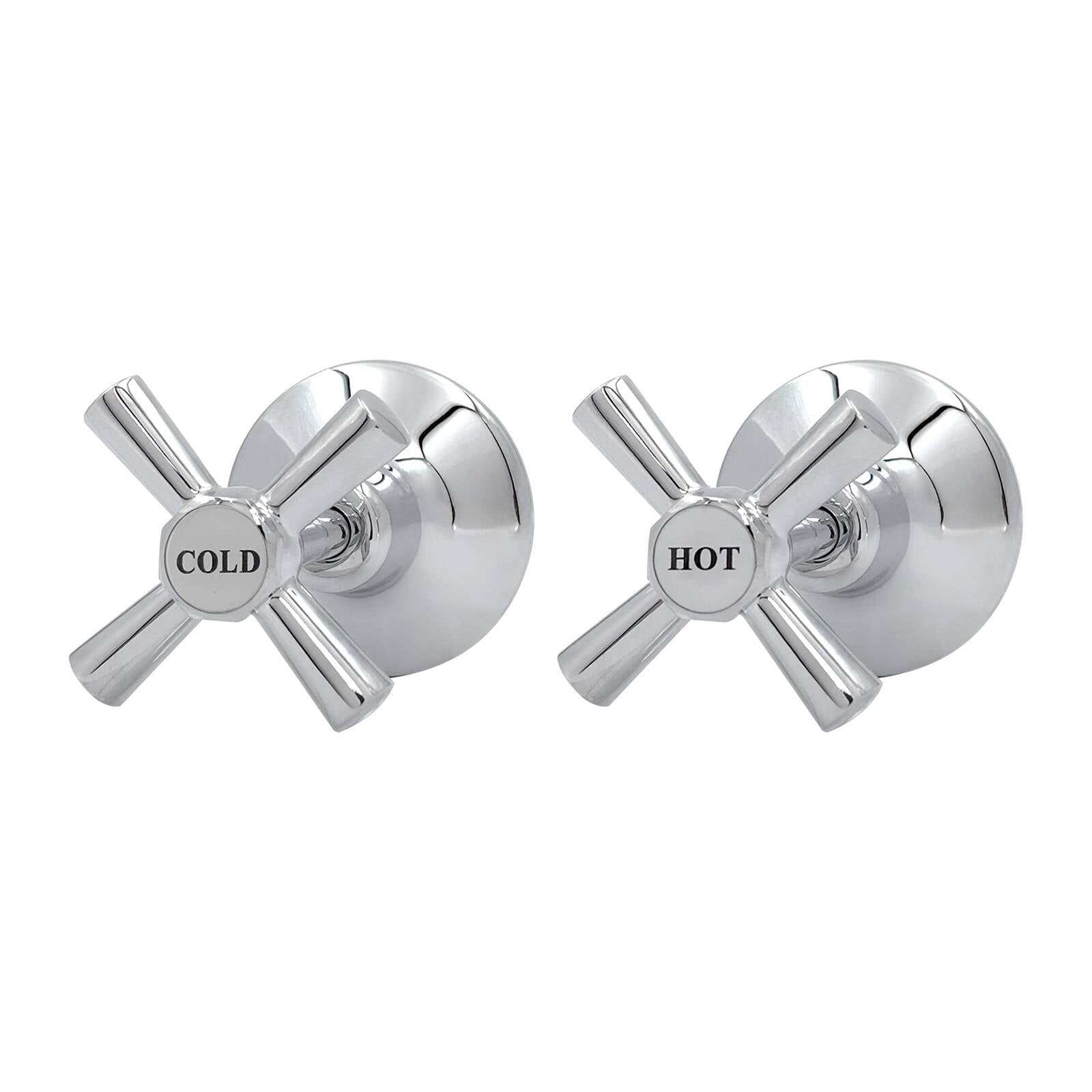 Shaw & Mason Chrome 1/2 Turn Easy Clean Wall Top Assembly Pair Brass