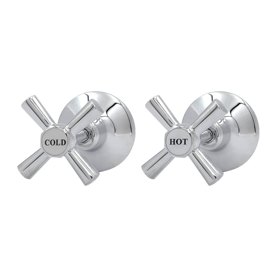 Shaw Mason Chrome 1/2 Turn Easy Clean Wall Top Assembly Pair - 67mm x 117mm - Durable - SuperSaverAU - view 1