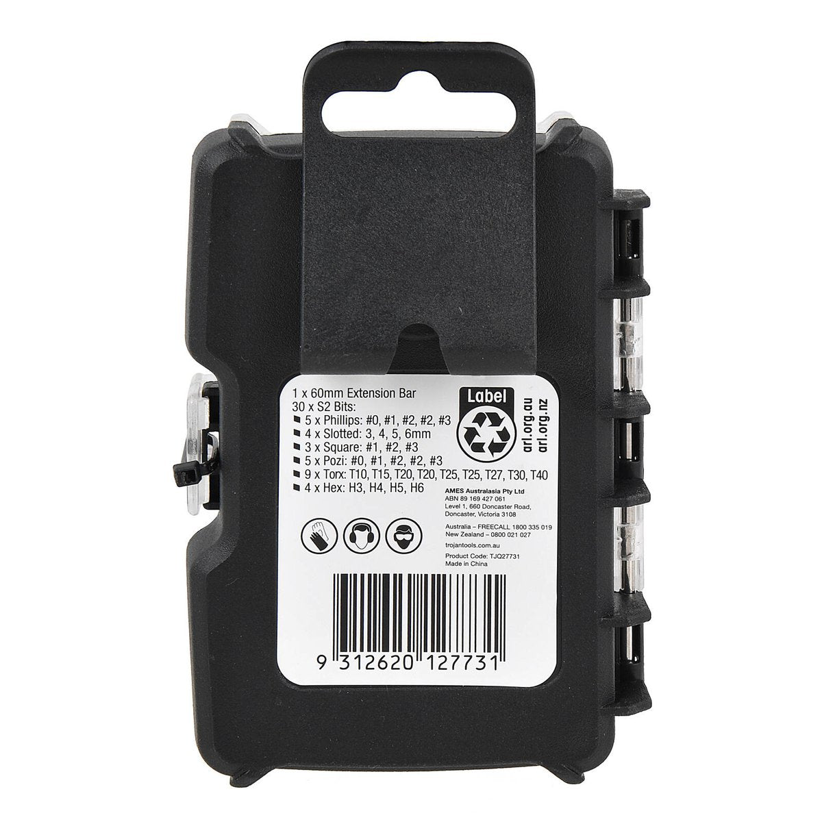 Trojan 31 Piece Bit Set - Screwdriver Bits - 75mm x 105mm - Versatile Tools - SuperSaverAU - view 3