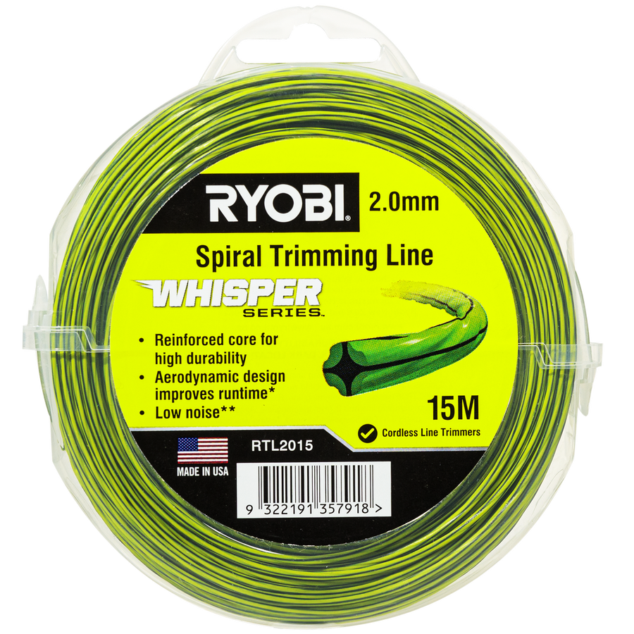 Ryobi Whisper Series Trimming Line - 2mm x 15m - Durable & Quiet - SuperSaverAU - view 1