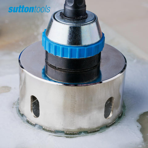 Sutton Tools 92mm Diamond Grit Holesaw, Steel, for Glass, Tile and Marble