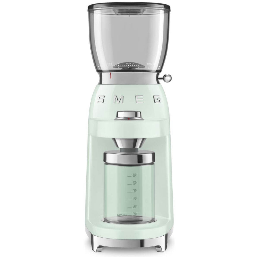 Smeg 50's retro style coffee grinder - pastel green - 30 grind levels - 350g hopper - CGF01PGAU