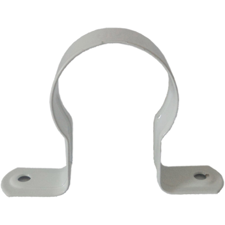 Kinetic 40mm Stand Off Saddle Clips, White Iron - 5 Pack