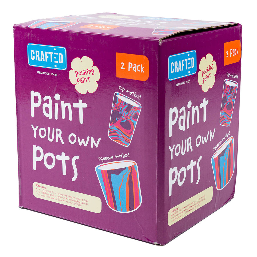 Crafted Paint Your Own Pot Pouring Paint Kit - 2 Pack