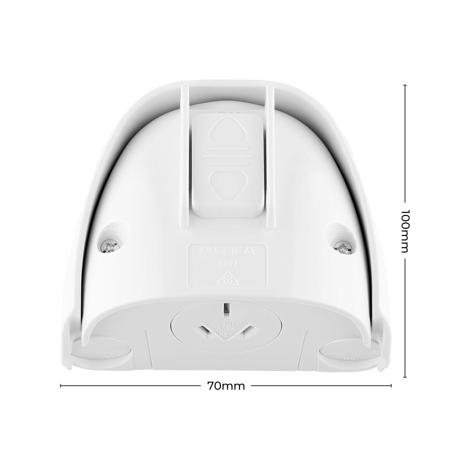 DETA 15A Weatherproof Single Power Point with Paddle Lock, White, 240V, Surface Mount (6397B)