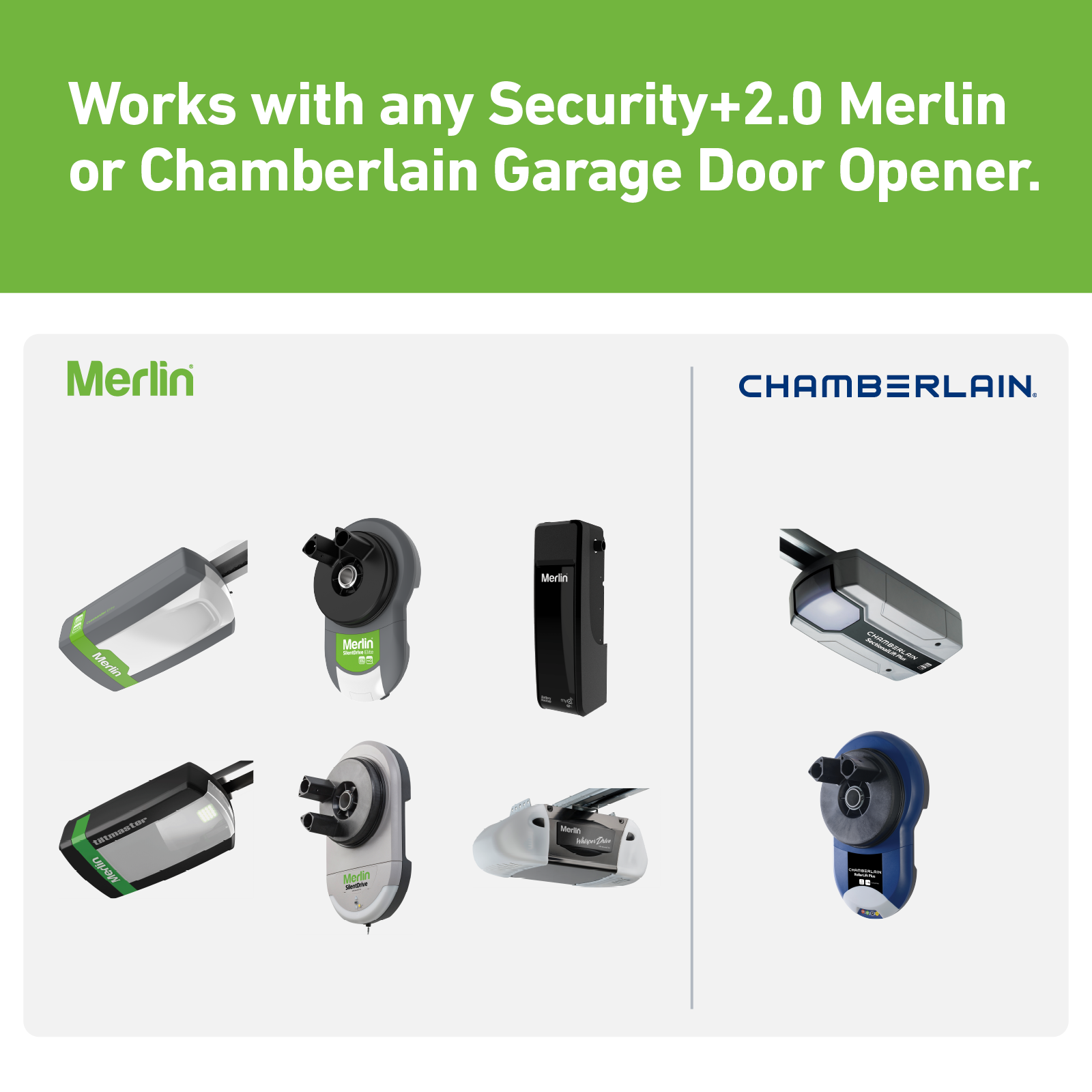 Merlin E840M Wireless Security Keypad for Garage Door Opener, Illuminated