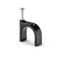 Holman 19mm Saddle Clip With Masonry Nail 10 Pack Black
