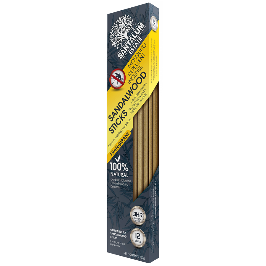 Santalum Frangipani Sandalwood Incense - 12 Pack Outdoor