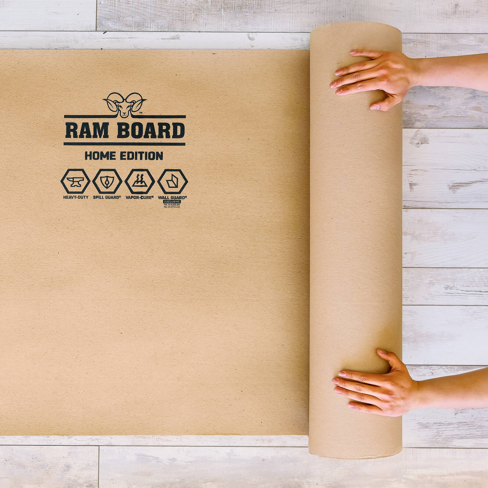 Ramboard Home Edition 915mm x 15.24m Brown Recycled Fibre Temporary Floor Protection, Indoor