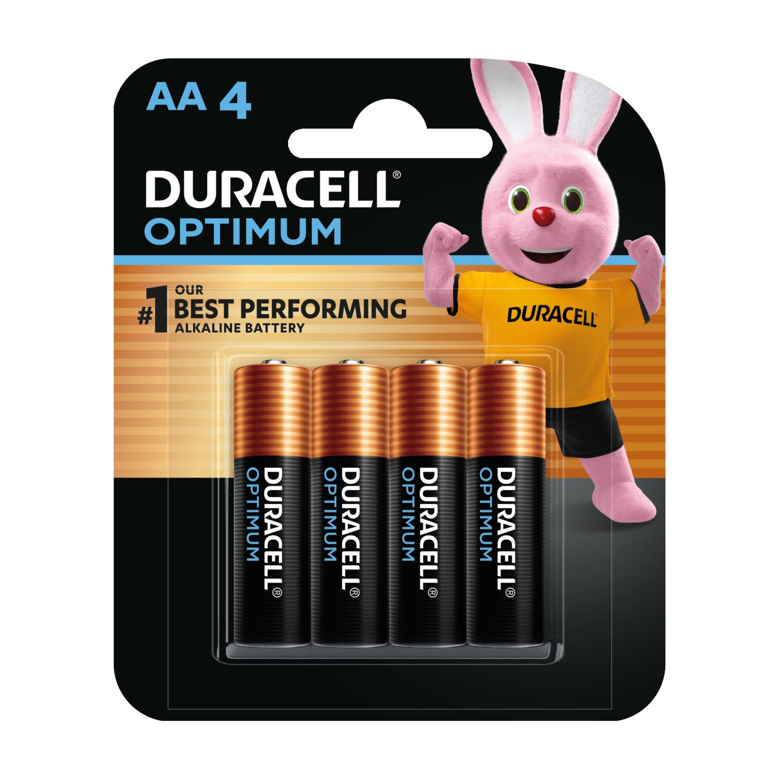 Duracell Optimum AA Alkaline Batteries 1.5V 4 Pack, 150% Extra Power