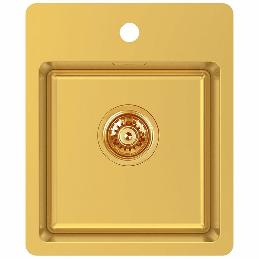 Abey single bowl bar sink with tap hole 15L - Eureka Gold SUS304 stainless steel, topmount - BS2G