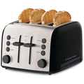 Russell Hobbs Brooklyn 4 Slice Toaster - Black with Stainless Steel Accents, Extra Wide Slots - RHT94BLK